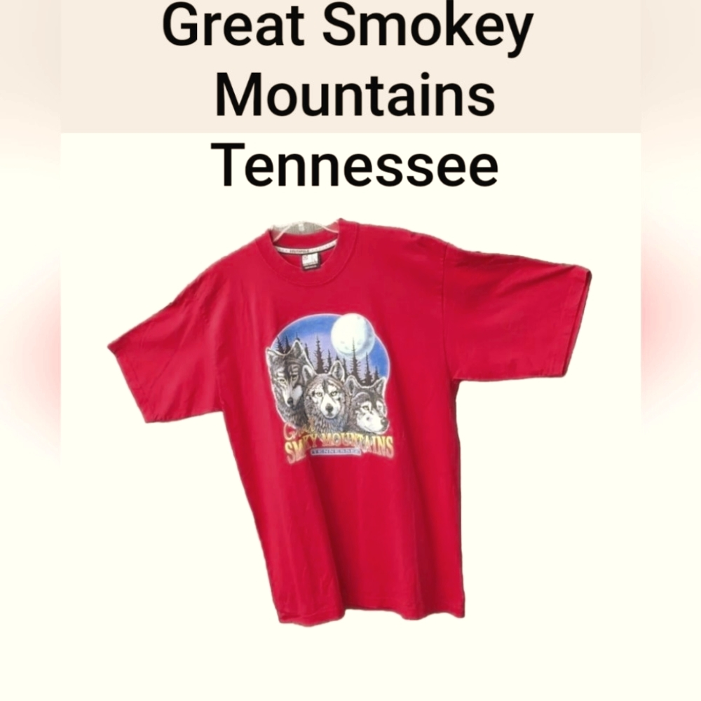 South Pole SS T Shirt Great Smoky Mtns. Tennessee Large Heavy Weight Cotton USA